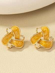 1 Đôi Phong Cách Hàn Quốc Sáng Tạo Nhỏ Thời Trang Vintage Nhỏ Giọt Dầu Tam Giác Bông Tai - bông tai - Xem 7