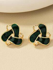 1 Đôi Phong Cách Hàn Quốc Sáng Tạo Nhỏ Thời Trang Vintage Nhỏ Giọt Dầu Tam Giác Bông Tai - bông tai - Xem 6