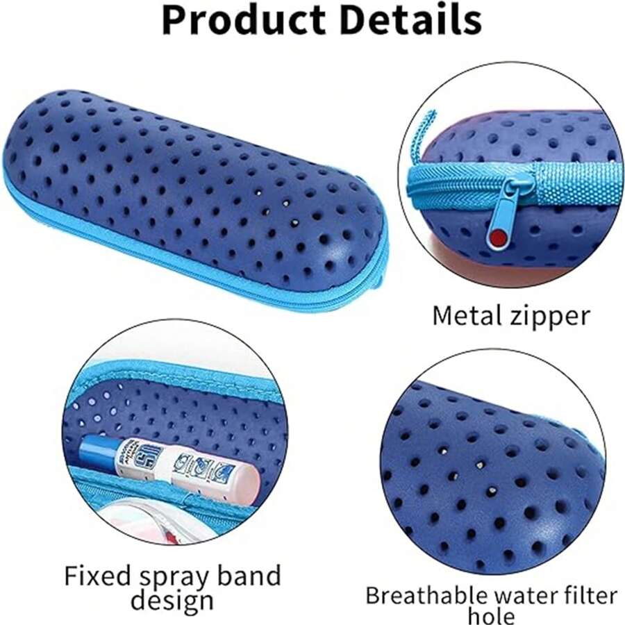 1Pc Swim Goggle Case For Swimming Goggles, Sunglasses, Zipper