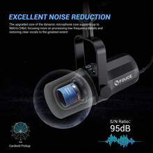 SL40+ USB/XLR 动圈麦克风套件，带内置耳机输出/隔音/支架，适用于 PC PS 5/4 混音器 - 黑色 - 查看 4