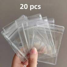 20Pcs Clear Jewelry Storage Bag,Self Locking Pvc Resealable Bag, Small Dustproof Jewelry Pouch Holder Organizer For Desk
