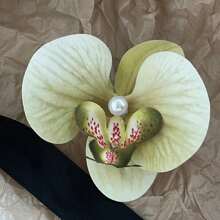 波西米亚风 1 件装蝴蝶兰花朵发夹仙女森林夹爪夹发夹发夹 - 杏色 - 查看 16