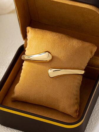 1入簡約優雅風格金色光澤手環,適用於女性日常、派對、約會裝扮