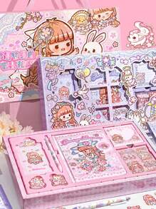 1pc Exquisite Cherry Blossom Stationery Set Gift Box - Pink - View 5