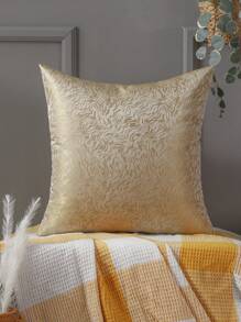 Miater Gold Decorative Cushion Cover, Jacquard Faux Silk Sofa Decoration