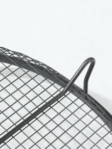 2pcs Bbq Frying Basket, Round Detachable Stainless Steel Oil Drain Rack With Tray, Outdoor Barbecue Tool Kitchen Food Cooking Accessory - Bronze - View 6