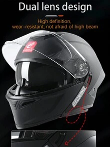 Cycking 摩托车模块化头盔 - 全盔摩托车头盔，带翻盖式双遮阳板，经 DOT 认证，男女款摩托车街车 ATV 头盔 - 黑色 - 查看 10