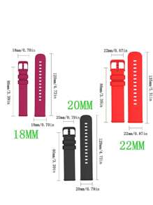 1 条 18 毫米、20 毫米、22 毫米柔软硅胶表带，兼容三星 Galaxy Watch Active 2/Watch 3 45 毫米/42 毫米、Gear S3、Galaxy Watch 4/5/6、Garmin，中性设计 - 黑色 - 查看 2
