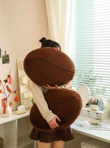 Realistic Coffee Bean Shaped Plush Decorative Pillow Pendant - Coffee Brown - View 4