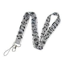 1 件音乐节音符图案长颈带，适合作为医生、护士、学生、教师的徽章夹，礼物或日常使用汽车配件包饰学校可爱哥特 Y2k 包配件挂绳带身份证夹汽车配件包饰