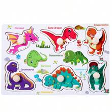 Tablero de agarre de clavijas de madera Montessori para niños, rompecabezas 3D, juguete de bloques de construcción de inteligencia de educación temprana de madera, regalo para niños - Multicolor - Ver 16