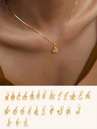 FOREVER QUEEN S925 Sterling Silver Necklace 26 Initial Letters A-Z Necklace Plated With 18K Necklace Pure Silver Plated With Platinum  For Women  Bestie Women Girls  Gift