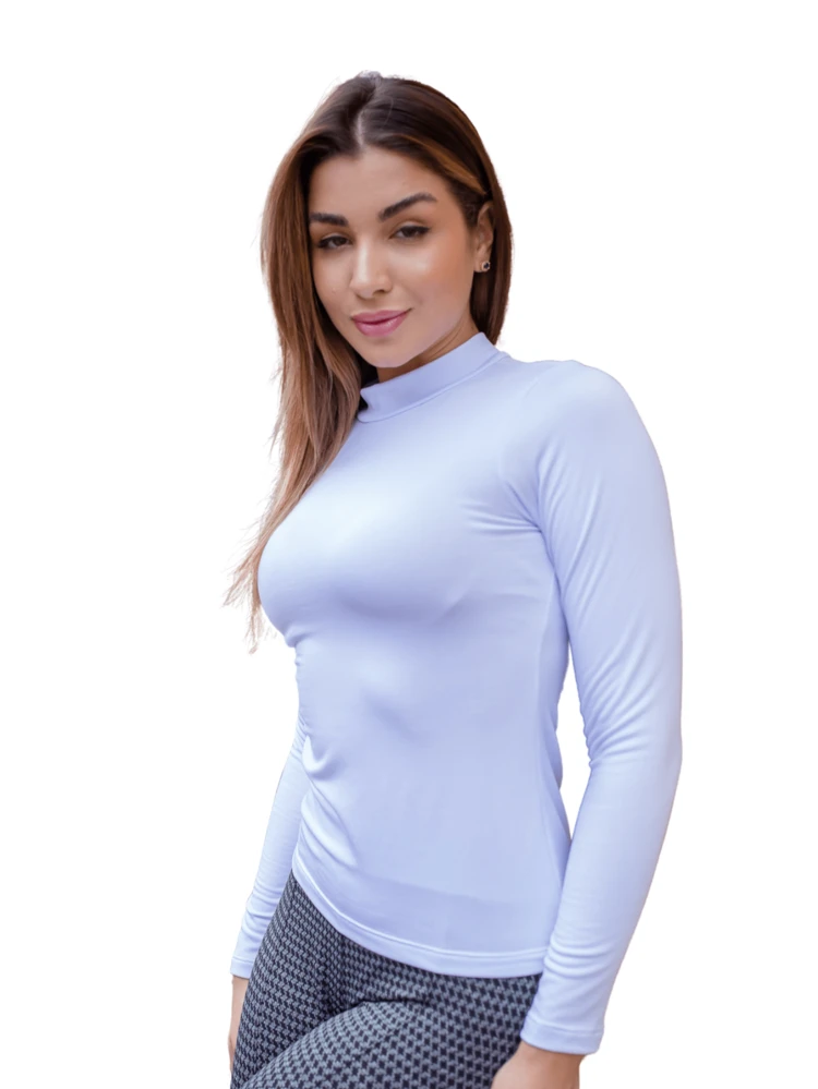 Kit 2 Blusas Gola Alta Manga Longa Térmica P ao G2 2015-K2 - Branco - Visão 6