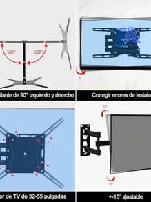 FANOVA Soporte Metalico Pared TV Pantalla de 32 a 55 Pulgadas - Negro - Ver 4