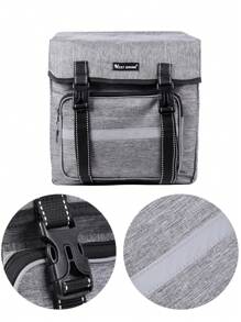 1pc West Biking Bike Carrier Bag, 25l Large Capacity Rear Rack Bag For Mountain Bikes, Double Side Bag With Seat Cushion - Grey - View 8