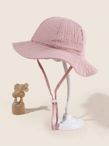 透氣夏季遮陽帽，適合6-15個月嬰兒、幼兒、兒童，男女皆宜的漏斗式帽子，户外防曬 - 藕粉色 - 查看 1