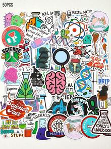 50入組黑白汽車貼紙，行李箱，筆記型電腦，冰箱，塗鴉裝飾貼紙 - 彩色 - 查看 6