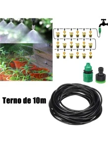 Sistema de irrigação automática de resfriamento por névoa Sistema de irrigação por gotejamento Kit de mangueira de irrigação automática para plantas de jardim - Preto - Visão 2