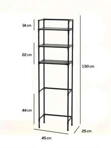 Estante Para Baño de Estantes de Almacenamiento ,Rack Mueble Sanitario Toallero Facil de Armar - Negro - Ver 3