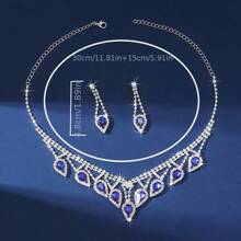 Bộ trang sức Đối với phụ nữ , Sang trọng Lễ cưới & Buổi tiệc Phụ kiện , Rhinestone đầy đủ Đầy màu sắc Dây chuyền Và Hoa tai , 2 Miếng - màu xanh lá - Xem 4