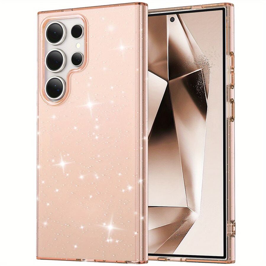 適用於三星Galaxy S23 S23 Plus S23 Ultra / S24 S24 Plus S24 Ultra閃亮美麗手機殼，精美復古防汙、防刮擦和防摔手機保護殼 - 金色 - 查看 1