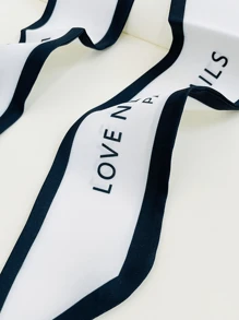 1 件女士字母印花丝绸围巾/头带/腕带，非常适合日常佩戴，时尚头巾、发带、头带非常适合装扮您的冬季秋季 - 駝色 - 查看 9