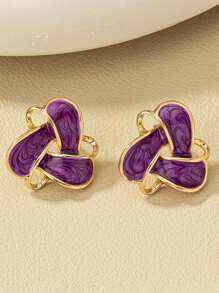 1 Đôi Phong Cách Hàn Quốc Sáng Tạo Nhỏ Thời Trang Vintage Nhỏ Giọt Dầu Tam Giác Bông Tai - bông tai - Xem 13
