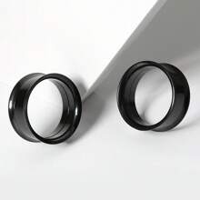 2入組圓形316不鏽鋼耳環隧道塞子擴張器穿刺女性身體珠寶日常佩戴 - 彩色 - 查看 29