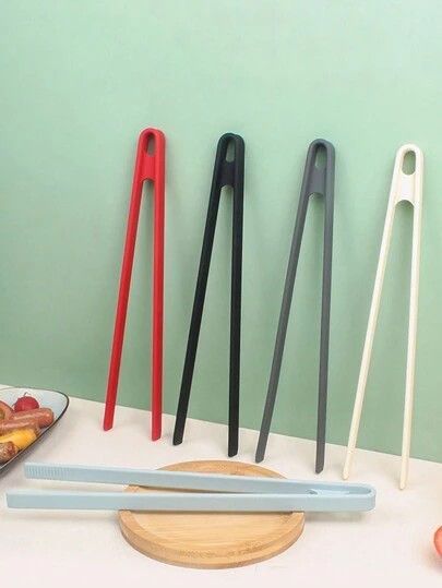 1入組矽膠食品夾,適用於戶外露營燒烤,耐熱,防滑,一體成型設計