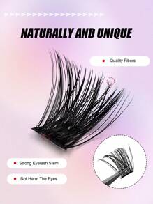 Asiteo 120根单根假睫毛，DIY睫毛嫁接簇，家用化妆用品，睫毛簇，睫毛簇，单根假睫毛，睫毛，假睫毛 - 黑色 - 查看 2