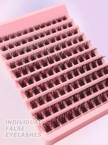 Asiteo 120根单根假睫毛，DIY睫毛嫁接簇，家用化妆用品，睫毛簇，睫毛簇，单根假睫毛，睫毛，假睫毛 - 黑色 - 查看 6