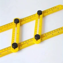 New 1pc Multi-Functional Foldable Plastic Four-Fold Ruler, For Measuring Multiple Angles, Lengths And Corners Size - Yellow - View 6