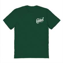 Castrol Castrol Script Logo  Graphic Forest Green Men's Cotton Short-Sleeve T-Shirt - 綠色 - 查看 1