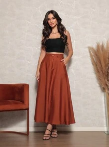 Women Skirts - 摩卡棕 - 查看 5