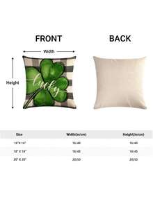 4 cái/bộ Ngày St. Patrick Cỏ ba lá Mô hình Trang trí Vỏ gối ( Không có Cái gối ) Đối với Đồ trang trí - Đỏ - Xem 4