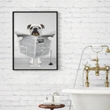 1 Miếng Tiếng Anh Chó mặt xệ Treo tranh , Trẻ em Phòng tắm , Chó mặt xệ In Niềm vui Phòng tắm In , Phòng vệ sinh Áp phích , Hiện đại tranh sơn dầu Bức tranh tường , Phòng tắm Nghệ thuật , Kim băng , Thú vật Nghệ thuật , Không có khung - Nhiều màu - Xem 7