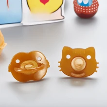 1pc Cute Cat Head Shaped Baby Pacifier - Yellow - View 1