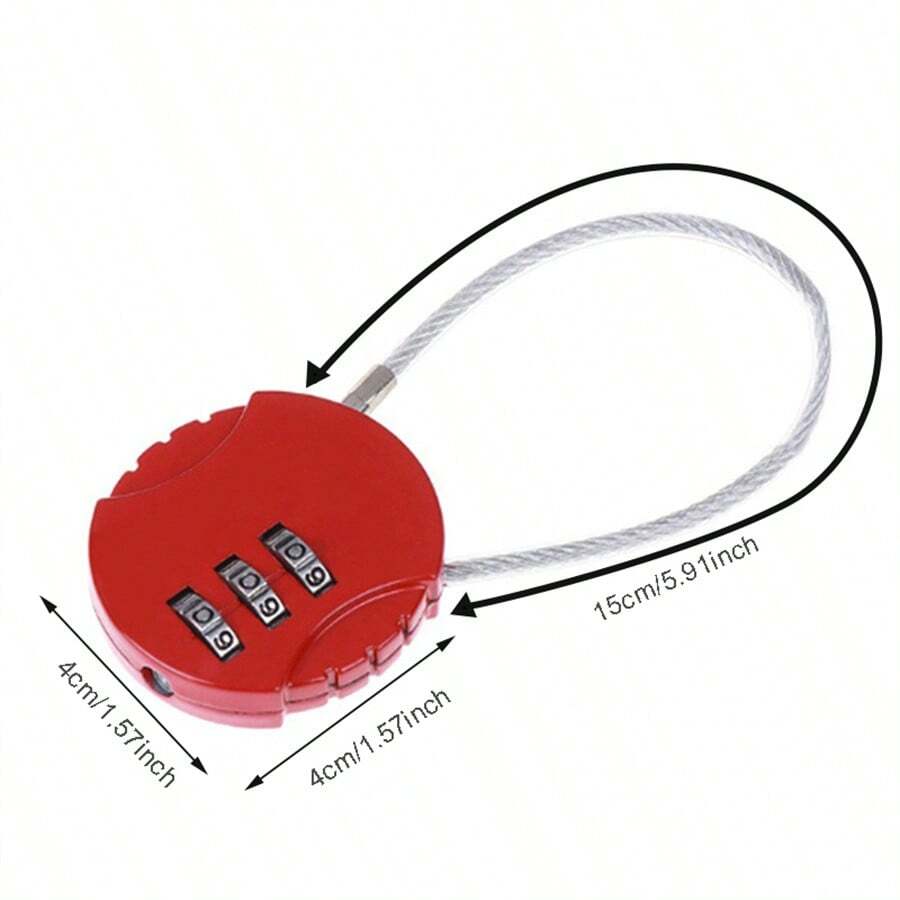 Colored Password Lock 3 Digit Combination Padlock Code Lock With Wire