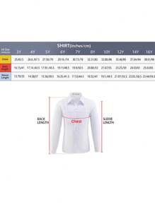 3-10 Years Old Boys' Long Sleeve Shirt, Wedding Formal Attire, Party Shirt, With Pockets, White - White - View 3