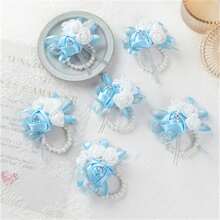 6 cái/gói Của phụ nữ Phù dâu Corsage cổ tay Với Hoa & Ngọc trai Giả Đối với PE Buổi tiệc , Lễ cưới , Tốt nghiệp Lễ - A - Xem 18