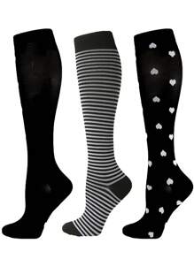 3對靜脈曲張壓縮襪，男女運動員跑步跳繩腿部支撐襪，非醫用運動襪