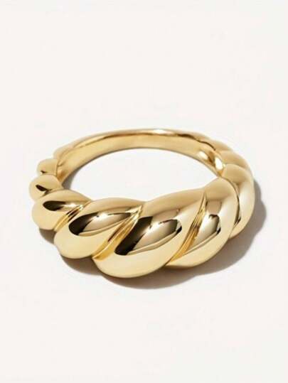 1pc Fashionable & Minimalist Twisted Woman Decoration Ring For Ladies' Daily Wear, Party, Birthday, Banquet Jewelry