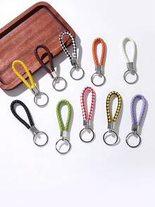 20入組隨機彩色pu皮編織繩防丟手機掛件,男女通用8字形鎖匙扣鑰匙圈帶可愛卡通吊飾,創意汽車鑰匙扣,促銷禮品手繩鑰鏈 - 彩色 - 查看 5