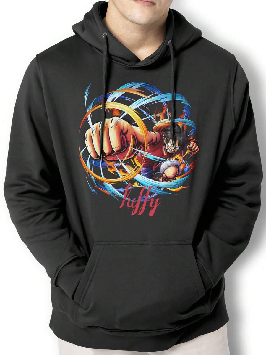 Men Hoodies - 黑色 - 查看 1