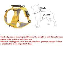 1入犬用無勾式胸背帶，可調節柔軟帶墊大型狗狗胸背帶，帶有易於控制的手柄和反光犬胸背帶 - 黃色 - 查看 4