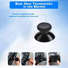 DALUHE Replacement Lb Rb Bumper Button For X-Box Series X Controller,Replacement Bumper & Thumbsticks For Box Series X Controller,LB RB Buttons & Joysticks Replacement Parts For X-Box Series X Controller - Black - View 6