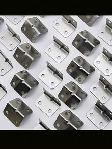 12 Pieces L-Shaped Corner Bracket: Heavy Duty Metal Corner Bracket For Drawer Rack Wall Bracket Fixing And Straight Corner Bracket - Furniture Hardware - Silver - View 1
