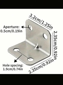 12 Pieces L-Shaped Corner Bracket: Heavy Duty Metal Corner Bracket For Drawer Rack Wall Bracket Fixing And Straight Corner Bracket - Furniture Hardware - Silver - View 3