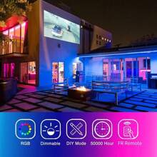 16英呎-100英呎LED燈條,搭配應用程式控制器,具備定時功能,可剪裁長度,易於安裝。適用於家庭裝飾和節日氛圍燈光。 - 彩色 - 查看 5