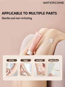 WATERCOME 80克女士脱毛膏，温和脱毛，带香味，适用于腋下、比基尼线、手臂和腿部，无痛顺滑脱毛，敏感配方，适合所有肤质。
